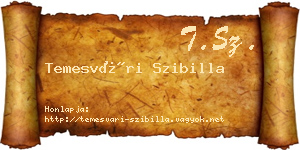 Temesvári Szibilla névjegykártya